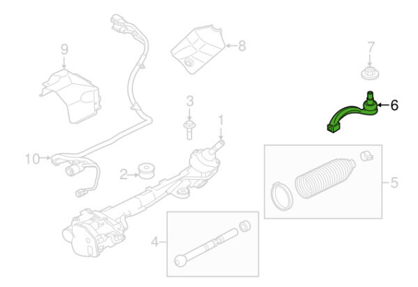 T4A28746 - Jaguar F-Pace X761 Tie Rod T4A28746 New Genuine