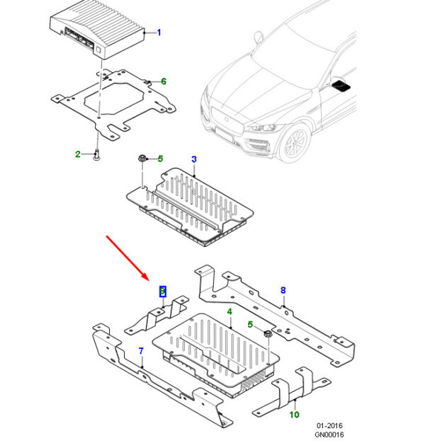 T4A3138 - JAGUAR F-PACE X761 Sound Amplifier Mount T4A3138, NEW, ORIGINAL