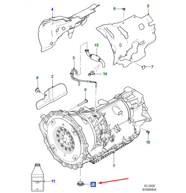 T4A33396 - JAGUAR F-PACE X761 Transmission Reference Connector T4A3396 NEW ORIGINAL