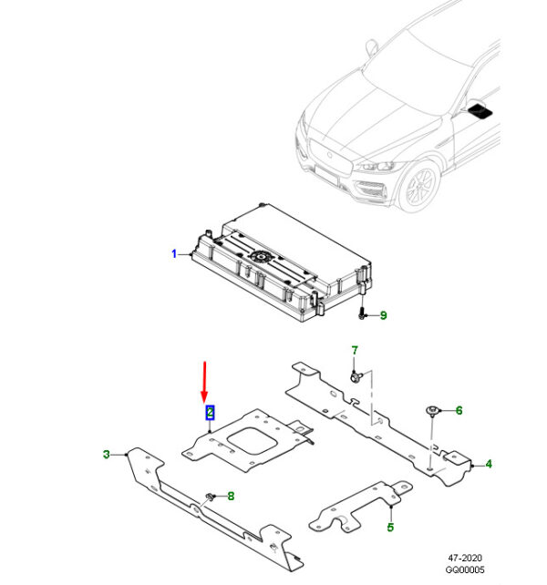 T4A33938 - JAGUAR F-PACE X761 Sound Amplifier Mount T4A33938, NEW, ORIGINAL