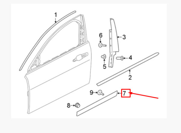 T4A3500LML - JAGUAR F-TYPE Coupe X152 Door Strip Front Left T4A3500LML NEW ORIGINAL