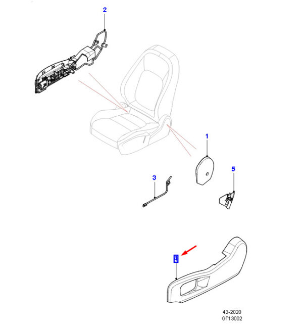 T4A35555LKP - JAGUAR F-PACE X761 Front Left Seat Apron T4A35555LKP NEW Original