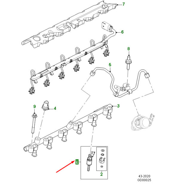 T4A37840 - JAGUAR F-PACE X761 Injector Replacement Kit T4A37840 NEW ORIGINAL