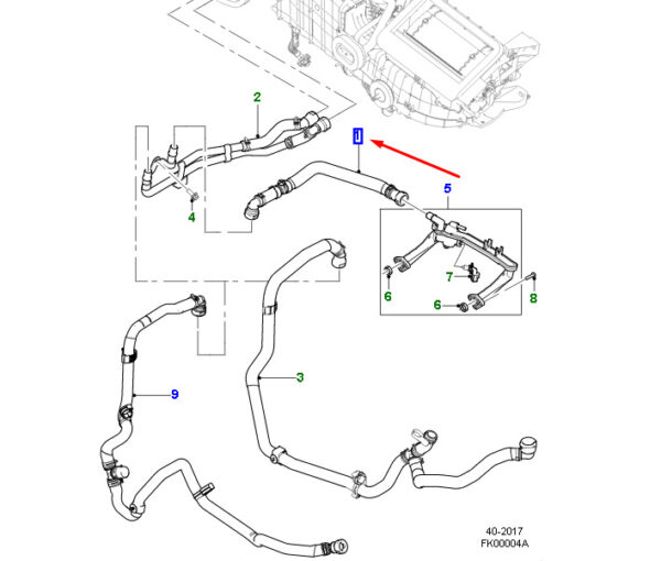 T4A37923 - JAGUAR F-PACE X761 Heating Hose T4A37923 NEW ORIGINAL
