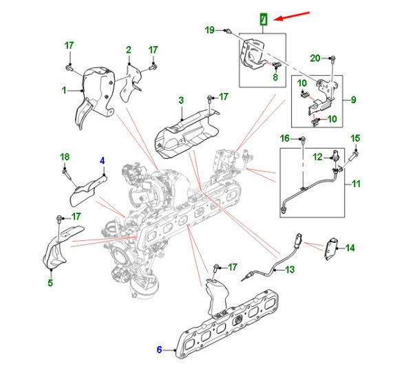 T4A38801 - JAGUAR F-PACE X761 Flue Gas Sensor Wiring Heat Shield T4A38801 NEW ORIGINAL