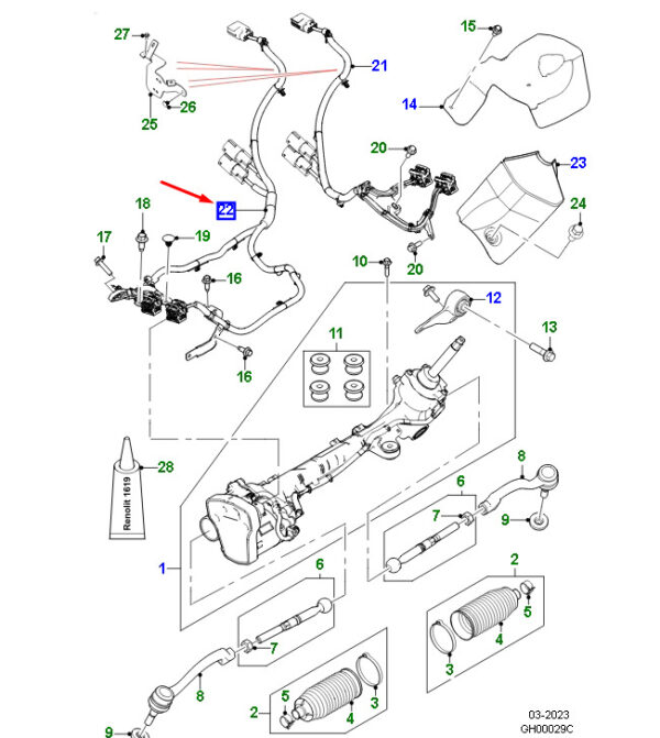 T4A39770 - JAGUAR F-PACE X761 Steering Rack and Pinion Cable RHD T4A39770 NEW ORIGINAL