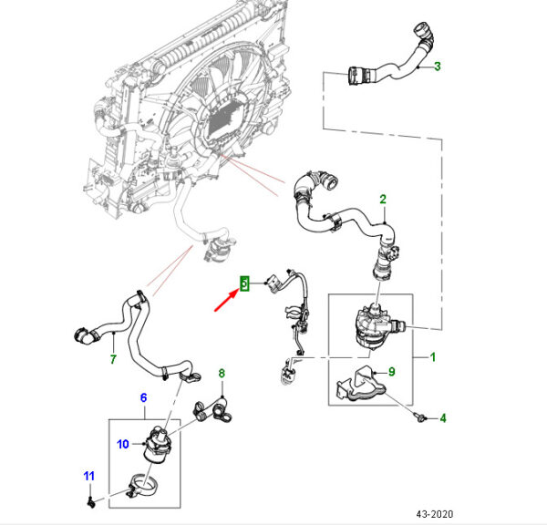 T4A40557 - Jaguar F-PACE X761 Auxiliary Water Pump Harness Connecting Cable T4A40557 Part