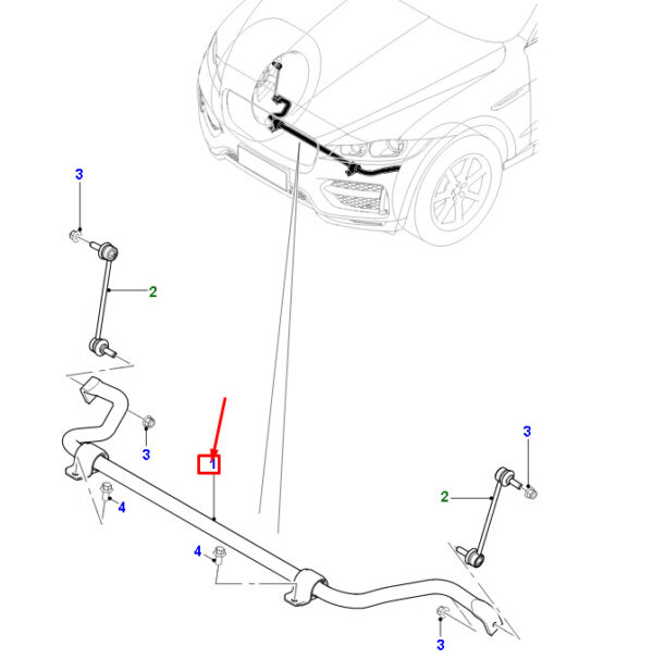T4A40894 - JAGUAR F-PACE X761 Front Stabilizer T4A40894 NEW ORIGINAL