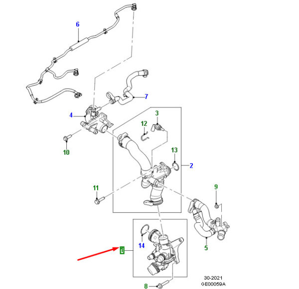 T4A40939 - Thermostat for Jaguar F-PACE X761, T4A40939, Original Part