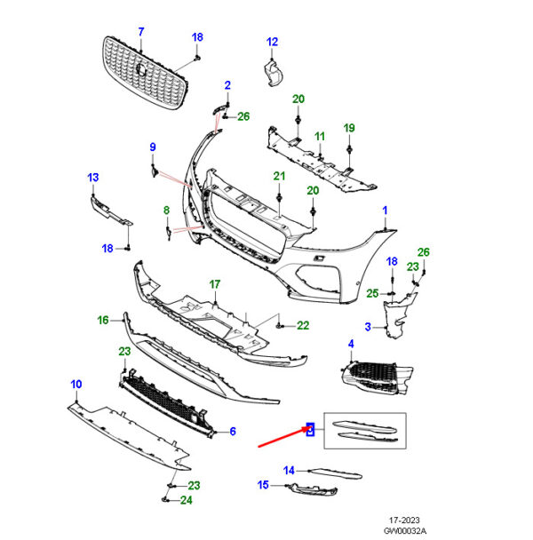 T4A41393 - Jaguar F-PACE X761 Front Left Grille T4A41393