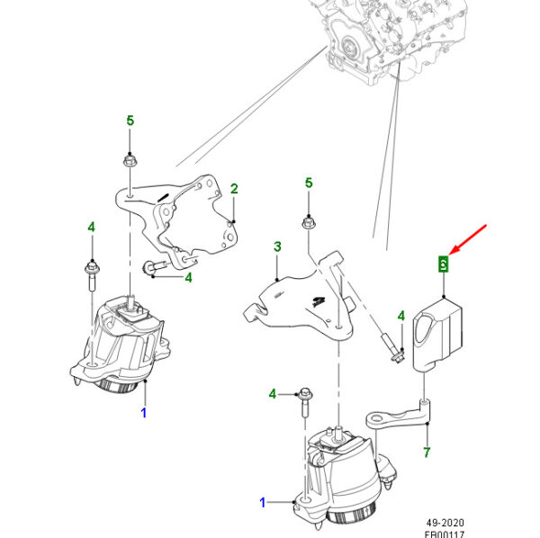 T4A42072 - JAGUAR F-PACE X761 engine suspension left mass damper T4A42072 NEW ORIGINAL