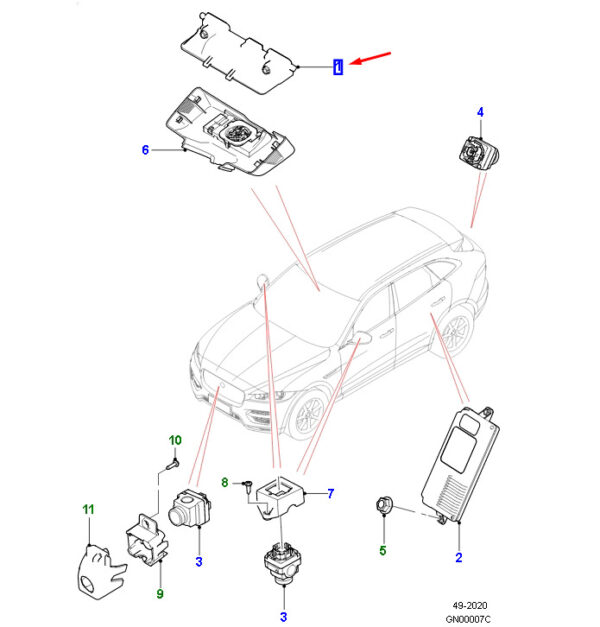 T4A43414 - JAGUAR F-PACE X761 Front Camera T4A43414 NEW ORIGINAL
