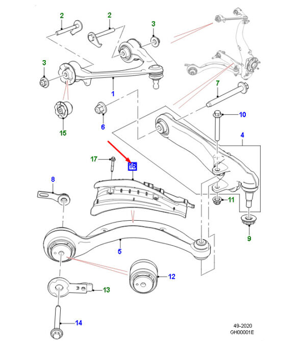 T4A43433 - JAGUAR F-PACE X761 Front Right Handlebar Brake Cooling Channel T4A43433 NEW