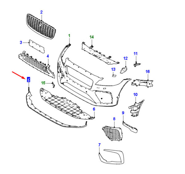 T4A44342 - JAGUAR F-PACE X761 Front Bumper Lower Cover T4A44342 NEW REAL