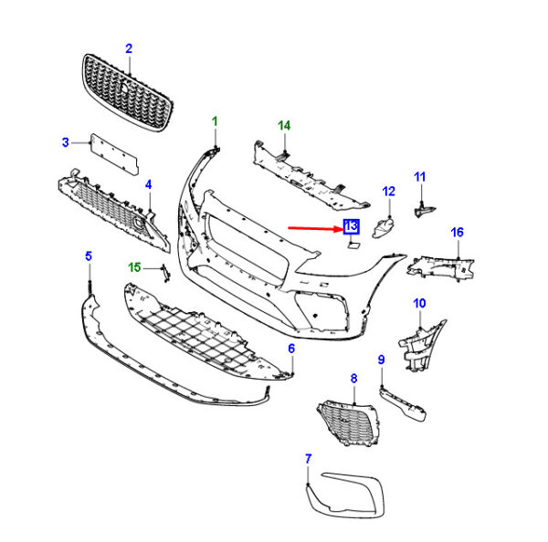 T4A45036LML - Jaguar F-PACE X761 Left Side Headlight Washer Cover Cap T4A45036LML