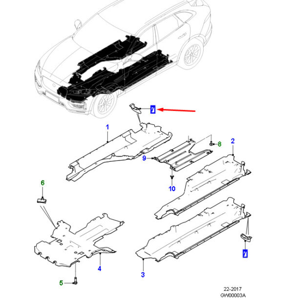 T4A51342 - Jaguar F-Pace X761 rear right wheel defender T4A51342 NEW original
