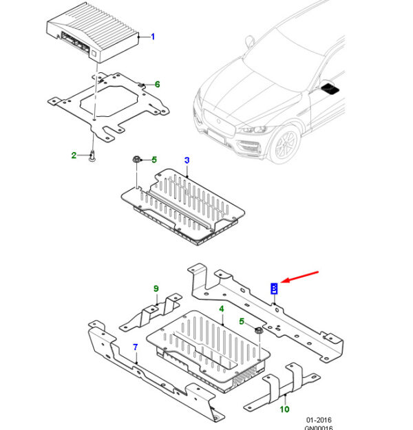 T4A5342 - JAGUAR F-PACE X761 Sound Amplifier Left Mount T4A5342 NEW GENUINE
