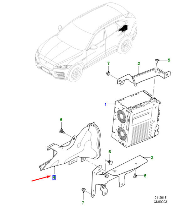 T4A7536 - JAGUAR F-PACE X761 Info/Entertainment Module Cooling Channel T4A7536 NEW Genuine