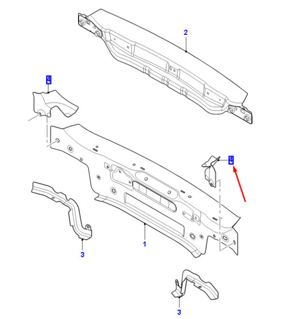 T4A7806 - Jaguar F-Pace X761 Rear Left Amplification Plate T4A7806, NEW, Original