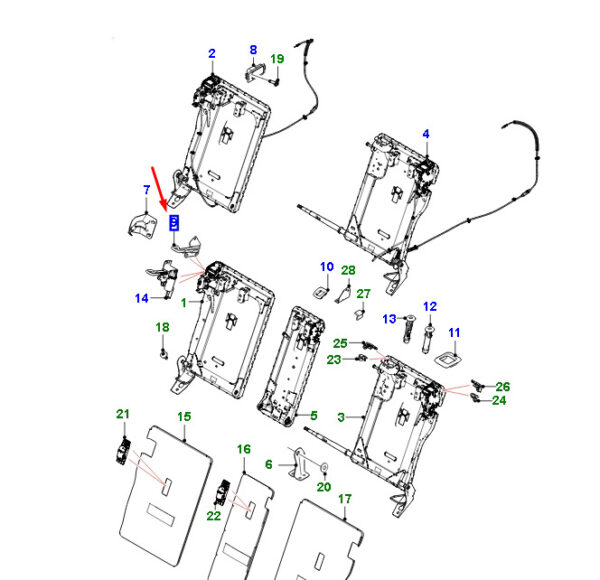 T4A8428 - Jaguar F-PACE X761 rear seat left locking plate T4A8428 NEW ORIGINAL