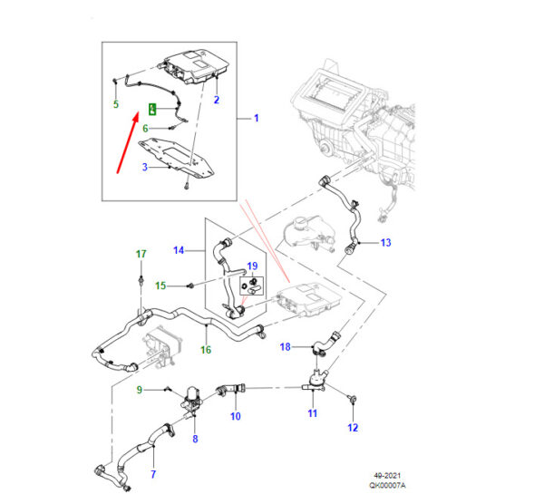 T4K5906 - JAGUAR I-PACE X590 Heating Grounding Belt T4K5906 NEW ORIGINAL