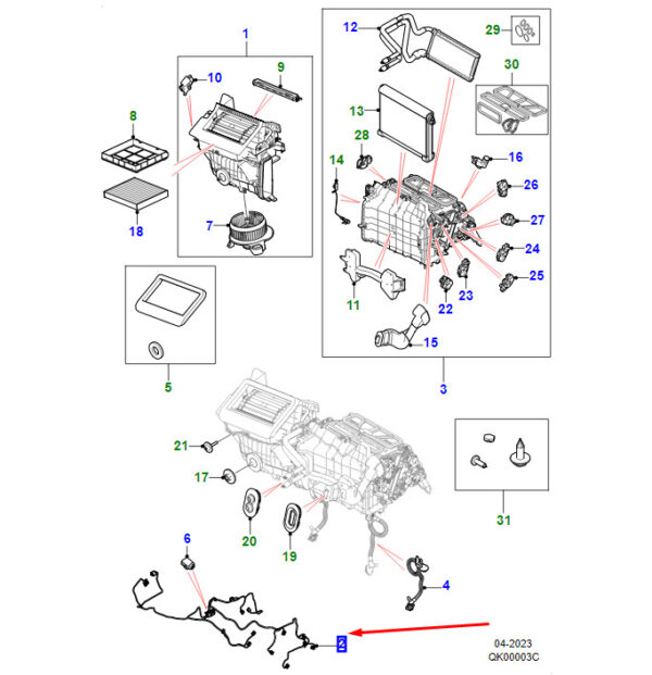 T4K6076 - JAGUAR I-PACE X590 Heating Harness RHD T4K6076 NEW ORIGINAL