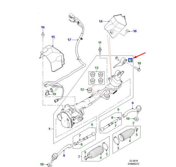 T4K6122 - JAGUAR F-PACE X761 Steering Transmission to Body Mount T4K6122 NEW REAL