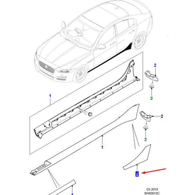 T4N12870 - Jaguar XE X760 Rear Tail Trim Panel Left Helicopter Strap T4N12870 NEW GENUINE