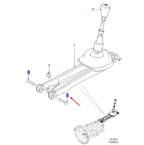 T4N1299 - Jaguar F-PACE X761 Shift Lever Pen T4N1299, Original Part