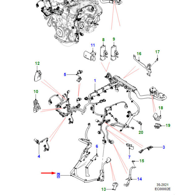 T4N16600 - JAGUAR XE X760 Alternator Cable T4N16600 NEW ORIGINAL