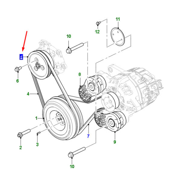 T4N17049 - Jaguar F-Pace X761 Water Pump Pulley T4N17049, Original Part
