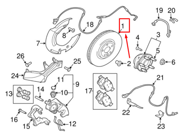 T4N1799 - Jaguar XF X260 brake disc front T4N1799 NEW ORIGINAL