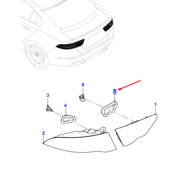 T4N26078 - Jaguar XE X760 gasket for taillight inside right rear T4N26078, original part