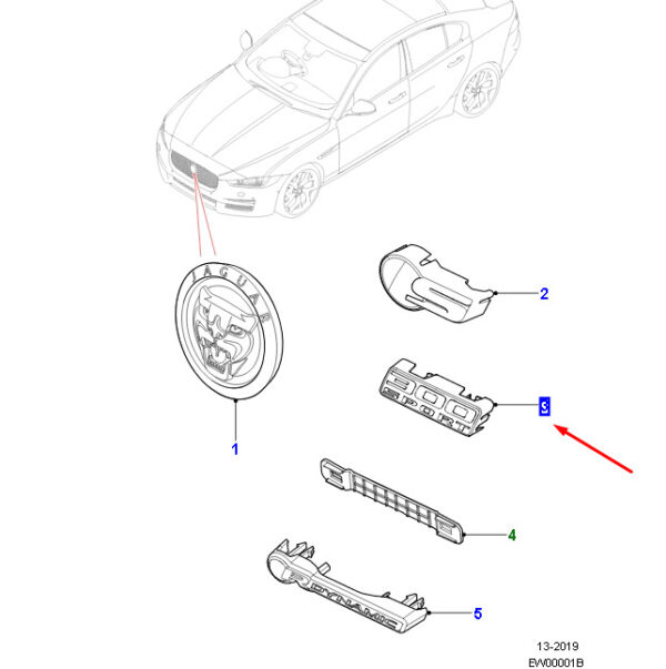 T4N26362 - Jaguar XE X760 front badge T4N26362, original part