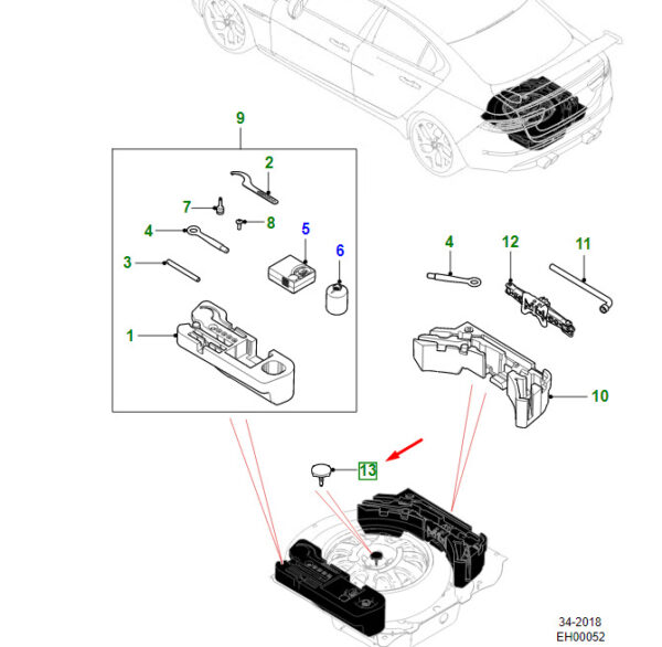 T4N26695 - Jaguar XE X760 Spare Wheel Mounting Bolt T4N26695, Original Part
