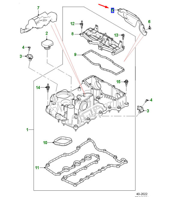 T4N27437 - JAGUAR XE X760 camshaft cover, rear insulator, T4N27437, NEW, ORIGINAL