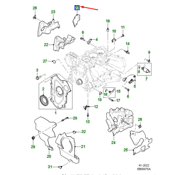 T4N27457 - JAGUAR XE X760 Knock Sensor Heat Shield T4N27457 NEW ORIGINAL