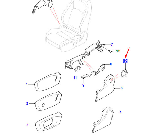 T4N2795PVJ - JAGUAR XE X760 Front Seat Adjustment Handwheel T4N2795PVJ NEW ORIGINAL