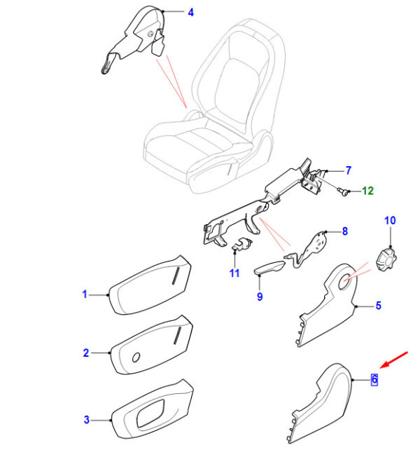 T4N2797PVJ - JAGUAR XE X760 Front Right Outer Seat Reclining Cover T4N2797PVJ NEW GENUINE
