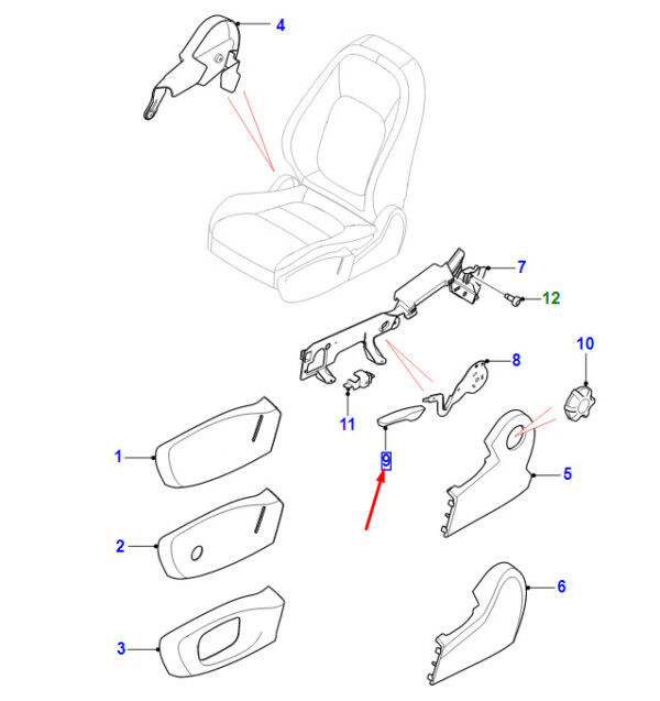 T4N2800AMT - JAGUAR XE X760 Front Right Seat Handle T4N2800AMT NEW GENUINE