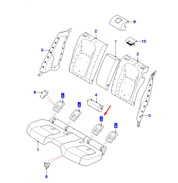 T4N2853SBV - Jaguar F-PACE X761 child restraint system rear anchor trim T4N2853SBV part