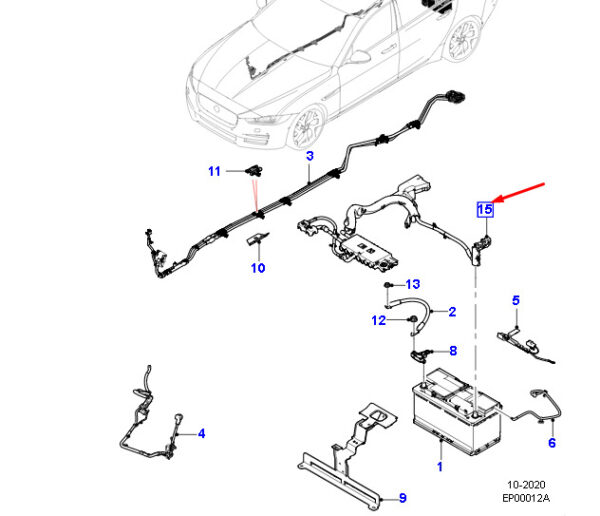 T4N29487 - JAGUAR XE X760 Plus Cable Battery T4N29487 NEW ORIGINAL