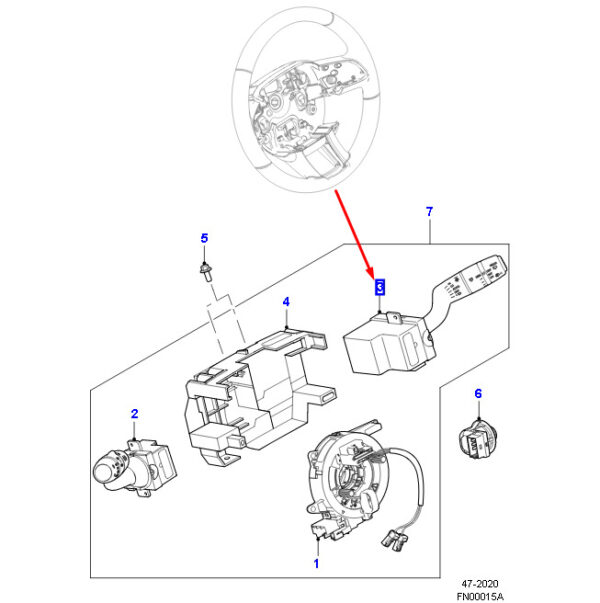 T4N30020 - Jaguar F-PACE X761 Windshield Wiper Switch T4N30020, Original Part