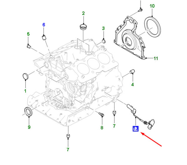 T4N30549 - JAGUAR F-PACE X761 Crankshaft Position Sensor T4N30549 NEW REAL