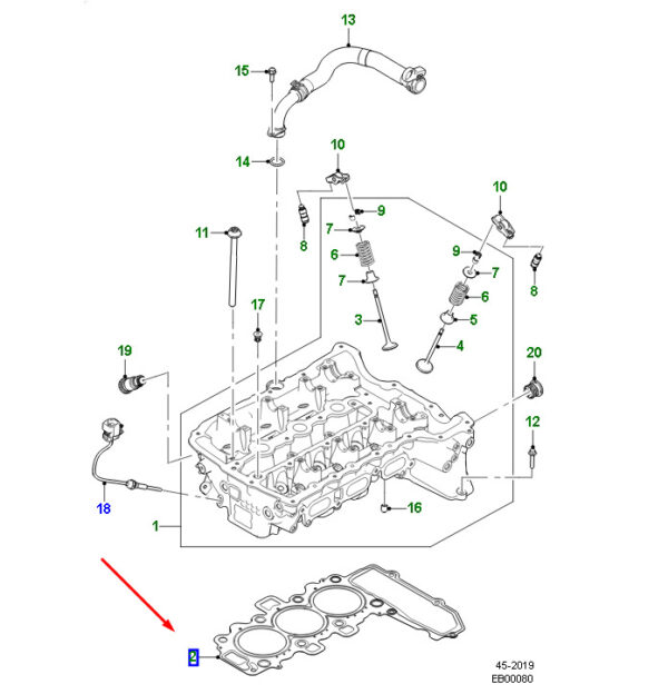 T4N32905 - JAGUAR XE X760 cylinder head gasket T4N32905 NEW ORIGINAL