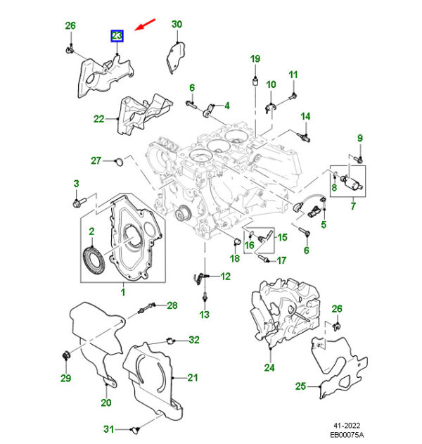 T4N32963 - JAGUAR XE X760 cylinder block right exterior insulation T4N32963 NEW ORIGINAL