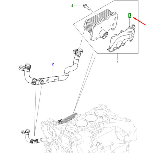 T4N33425 - Jaguar F-PACE X761 Oil Cooler Gasket T4N33425, NEW, ORIGINAL
