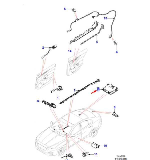 T4N37066LKP - JAGUAR XE X760 interior light T4N37066LKP NEW ORIGINAL