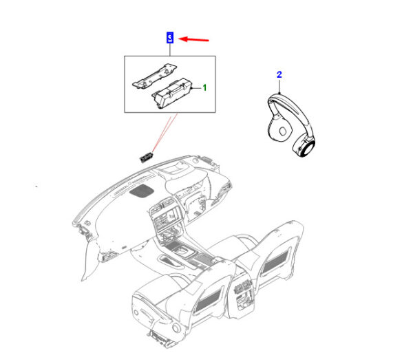 T4N4532 - JAGUAR F-PACE X761 Headphone Transmitter Mount Set T4N4532, New Original