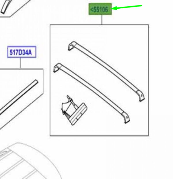 VPLCR0131 - LR Discovery Sport L550 Roof Luggage Rack Crossbar Set VPLCR0131 Original